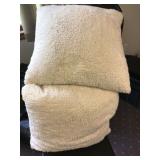 Pair of white fuzzy pillows