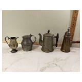 Turkish coffee pot and vintage kettles