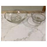 Fruit-themed glass set 2 trays 2 bowls