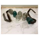 7 GLASS INSULATORS - GLASS