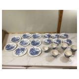 Three cut glass bowls and one crystal flower vase