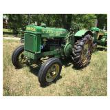 John Deere Model BR with wide front chains runs well