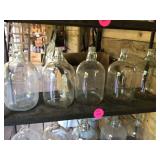 5 - 1 GALLON GLASS JUGS - GLASS