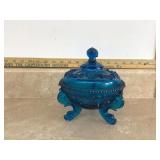 BLUE 3 LEGGED DISH - COLLECTIBLES