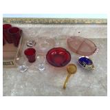 RED GLASSWARE - COLLECTIBLES