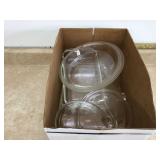 Various sizes and shapes of Pyrex serving dishes