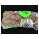 150 WHEAT BACK PENNIES - COINS CURRENCY