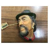 Vintage Bosson Chalkware Head Pirate Smuggler