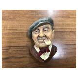 Collectible vintage chalkware head of Scrooge