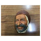Collectible vintage chalkware Bosson head of a cook
