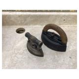 Vintage irons with removable handle size 3
