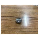 Sterling silver ring with green gemstone 53g