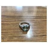 Garnet cluster ring - 63g silver