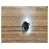 Elegant sterling silver ring with gem