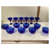 Cobalt blue glassware set