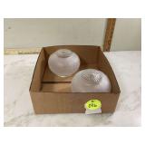 Vintage frosted glass globes with floral design
