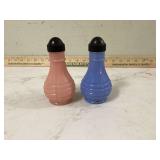 Mid-century modern Euclid pink and blue salt and pepper shakers
