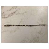 Sterling silver tennis bracelet with colored stones 8 inches long