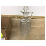 Hand-blown 95 cut glass cruet with stopper