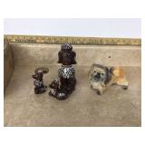 Miniature poodle and Pekingese figurines from Japan