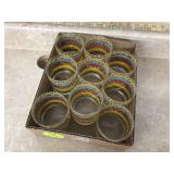 Set of 9 double old-fashioned glasses with Southwest Aztec print