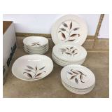 Elysee Kasuga ware dishes for 8 with wheat pattern