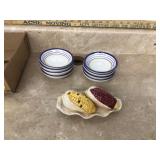 Tabletop Gallery dipping bowls and Jay Imports corn salt & pepper on tray