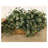 BASKET WITH ARTIFICIAL GREENERY