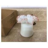 375 Fenton Rose Crest top hat vase