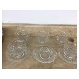 Vintage Fostoria American glass cups and saucers