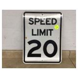 ALUMINUM SPEED LIMIT 20MPH SIGN
