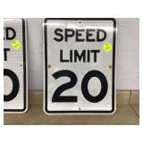 ALUMINUM SPEED LIMIT 20MPH SIGN