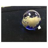WORLD GLOBE GLASS PAPERWEIGHT - GLASS