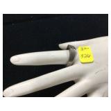 Silver ring with clear stones 42 grams