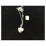 Silver necklace with heart pendant 108 grams