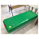 Outdoor seating made of wood and metal