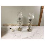 Old boudoir lamps with additional prisms