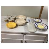 Assorted stoneware dishes by Pfaltzgraff & more