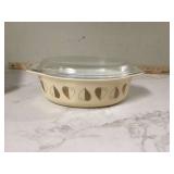 Golden heart Pyrex casserole dish