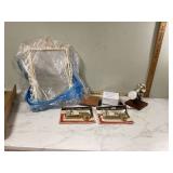 Vintage mirror boxed wall light soap dish