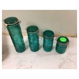 TEAL GREEN CANISTER SET - COLLECTIBLES