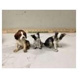 Retro porcelain dog figurines