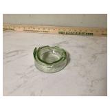 Vintage uranium glass ashtray with matchbook holder