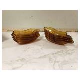 Vintage gold glass banana split dishes
