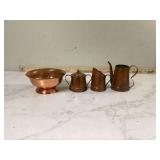 Stamped copper set with bowl