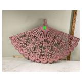 Large pink Burwood wall hanging fan