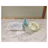 Artisan glassware in various forms and colors