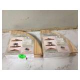 Six wood wall-mount corner shelves