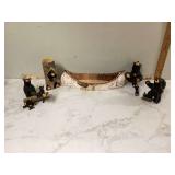 Bearfoots black bear figurines & birch bark canoe