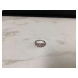Sterling silver ring with pink gem